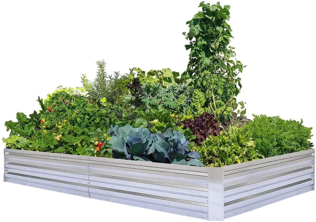 Galvanized Raised Garden Beds for Vegetables Large Metal Planter Box