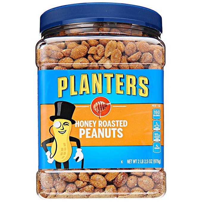 Planters Peanuts, Honey Roasted & Salted, 34.5 Ounce Jar, 978g Shopee