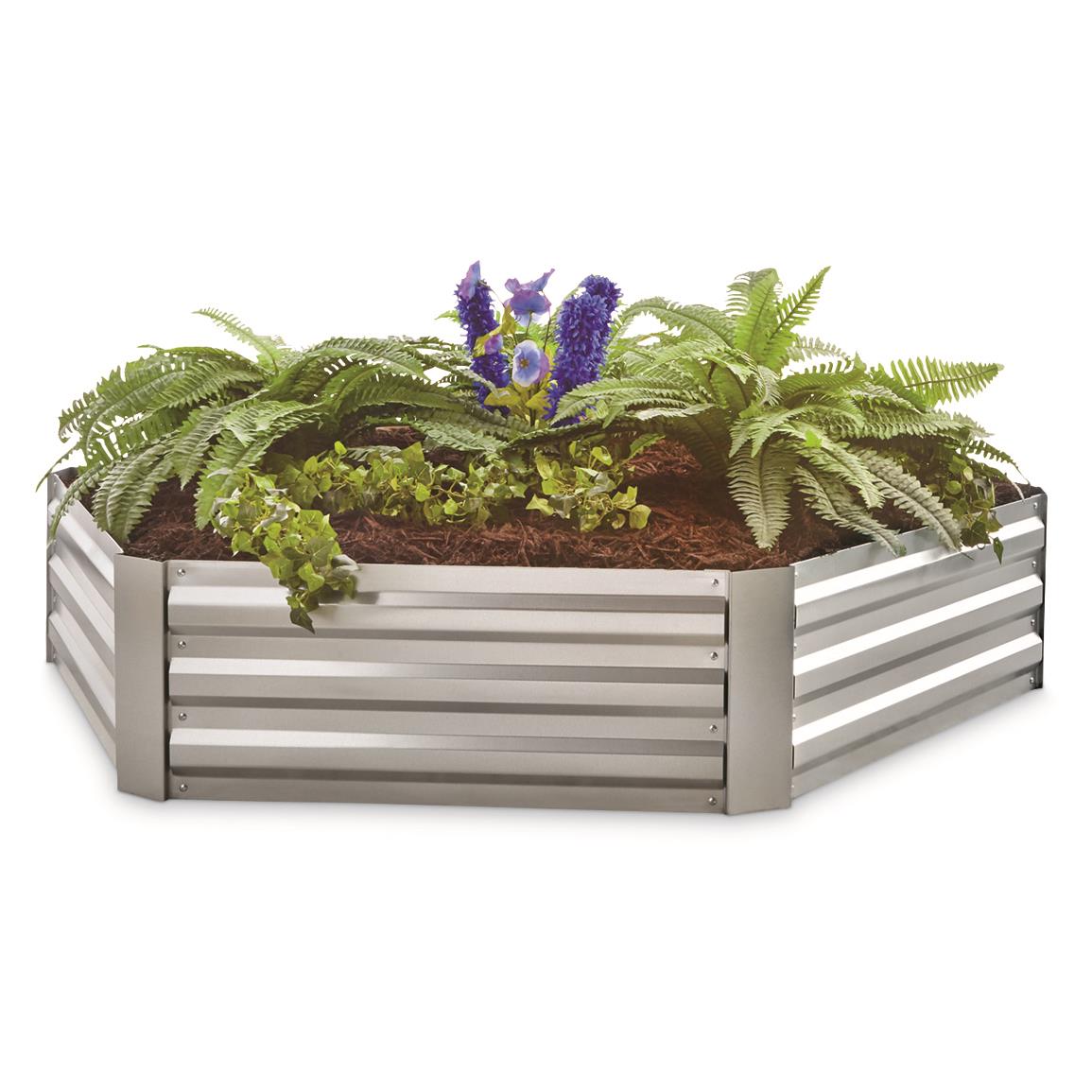 CASTLECREEK Hexagon Galvanized Steel Planter Box 709183, Yard