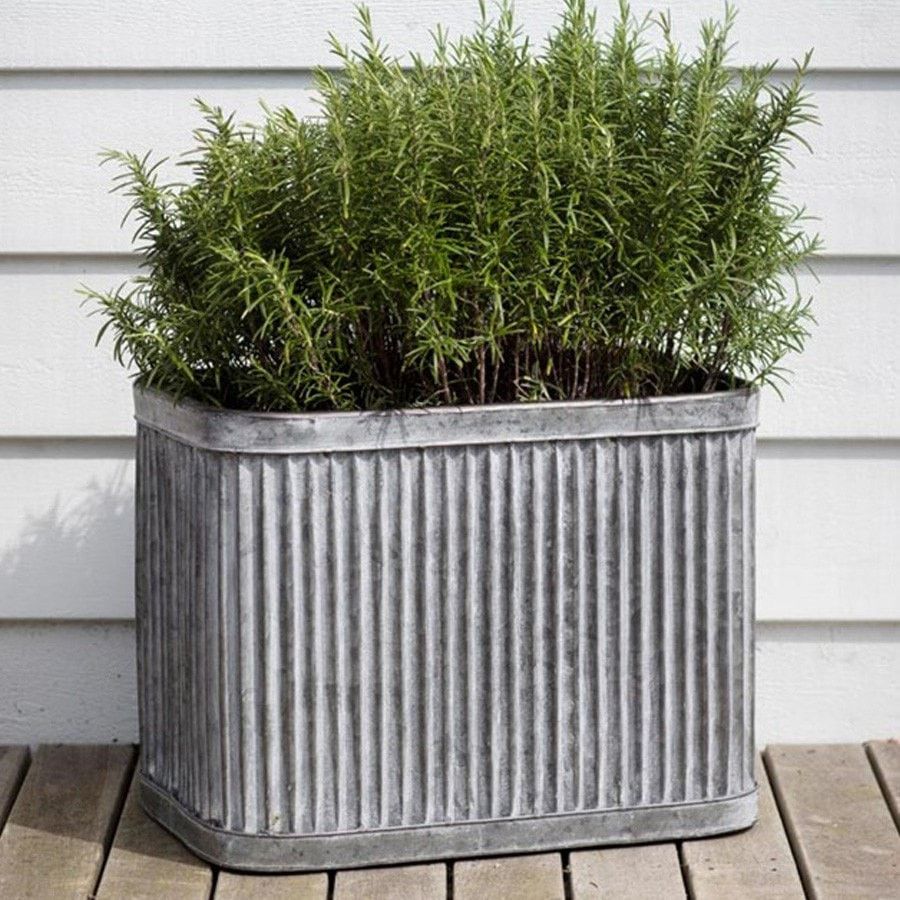 Large Fluted Vence Box Zinc Planter Zinc planters, Rustic planters