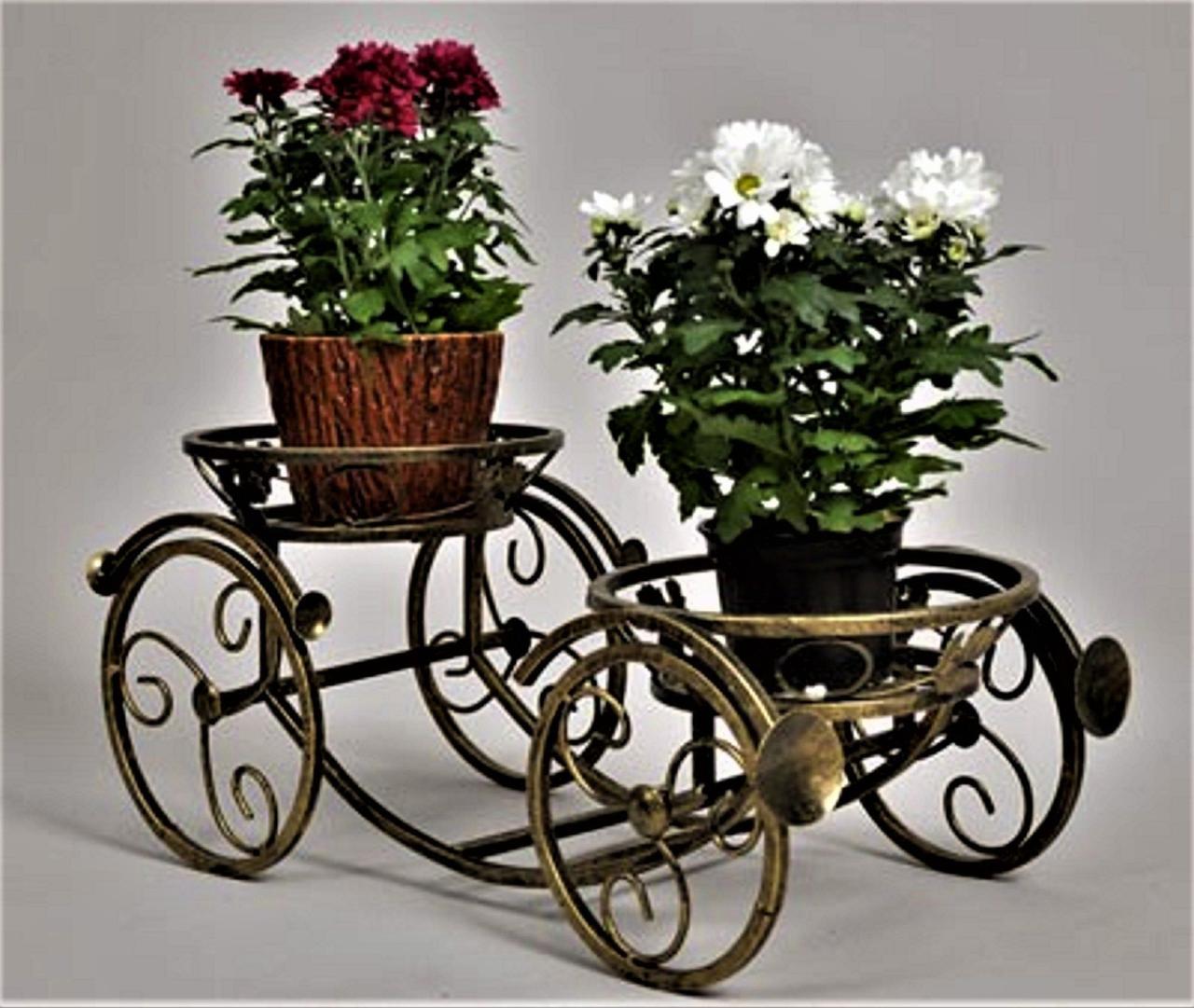 10 types of wrought iron metal plant stand in the form of a bike.Indoor