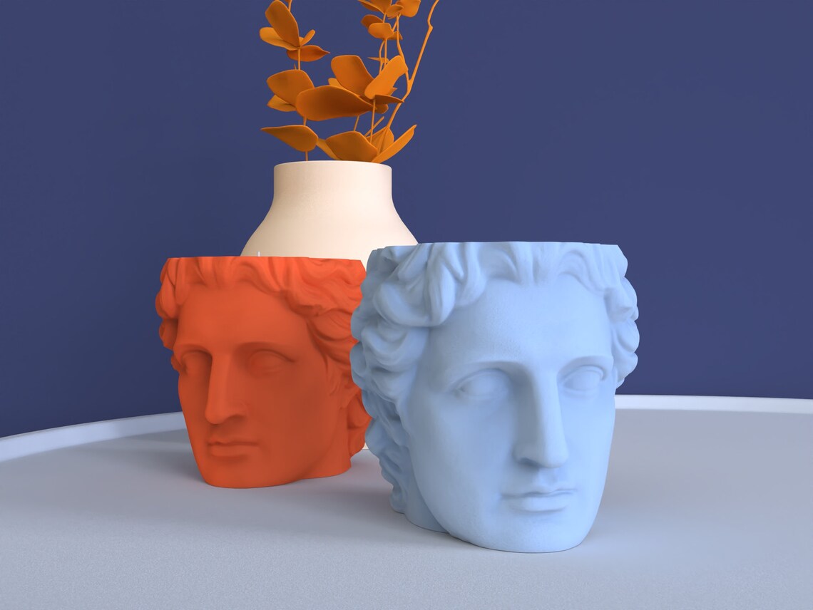 Concrete Cement Head Planter Molds Candle Cup Molds Silicone Etsy