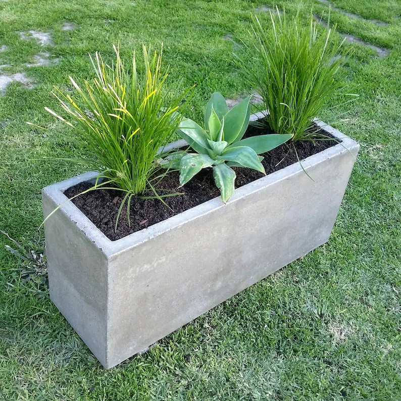 Rectangular Large Concrete Planter Trough. 900mm X 300mm X Etsy UK